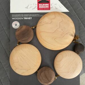 Wooden Trivet Set - Natural and Brown
